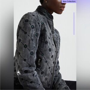 Desigual Embroidered Gray spring Jacket